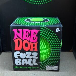 NeeDoh Fuzz Ball Neon Green The Velvet Squeeze NIB